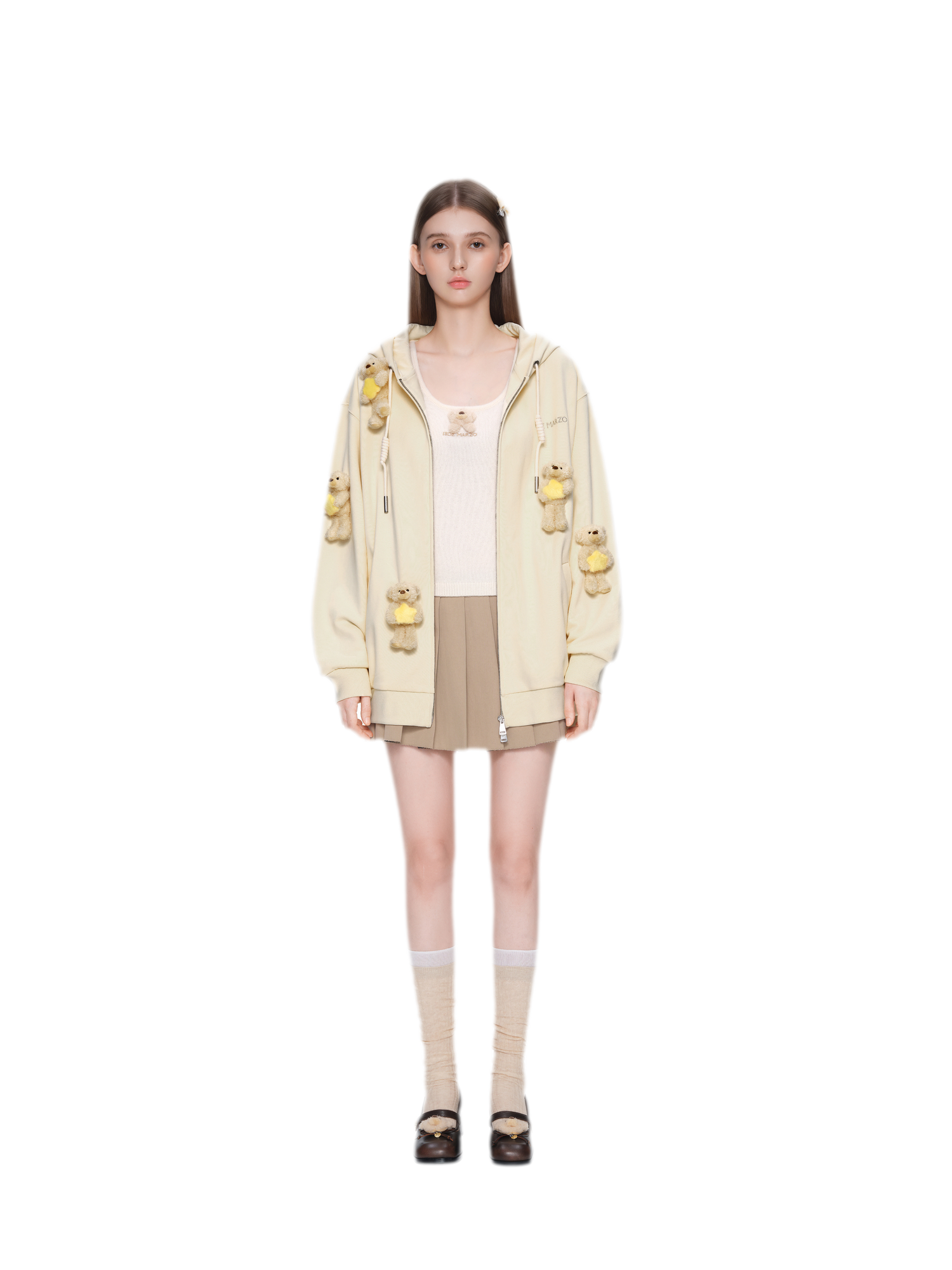 Bear Star Embroidered Hoodie