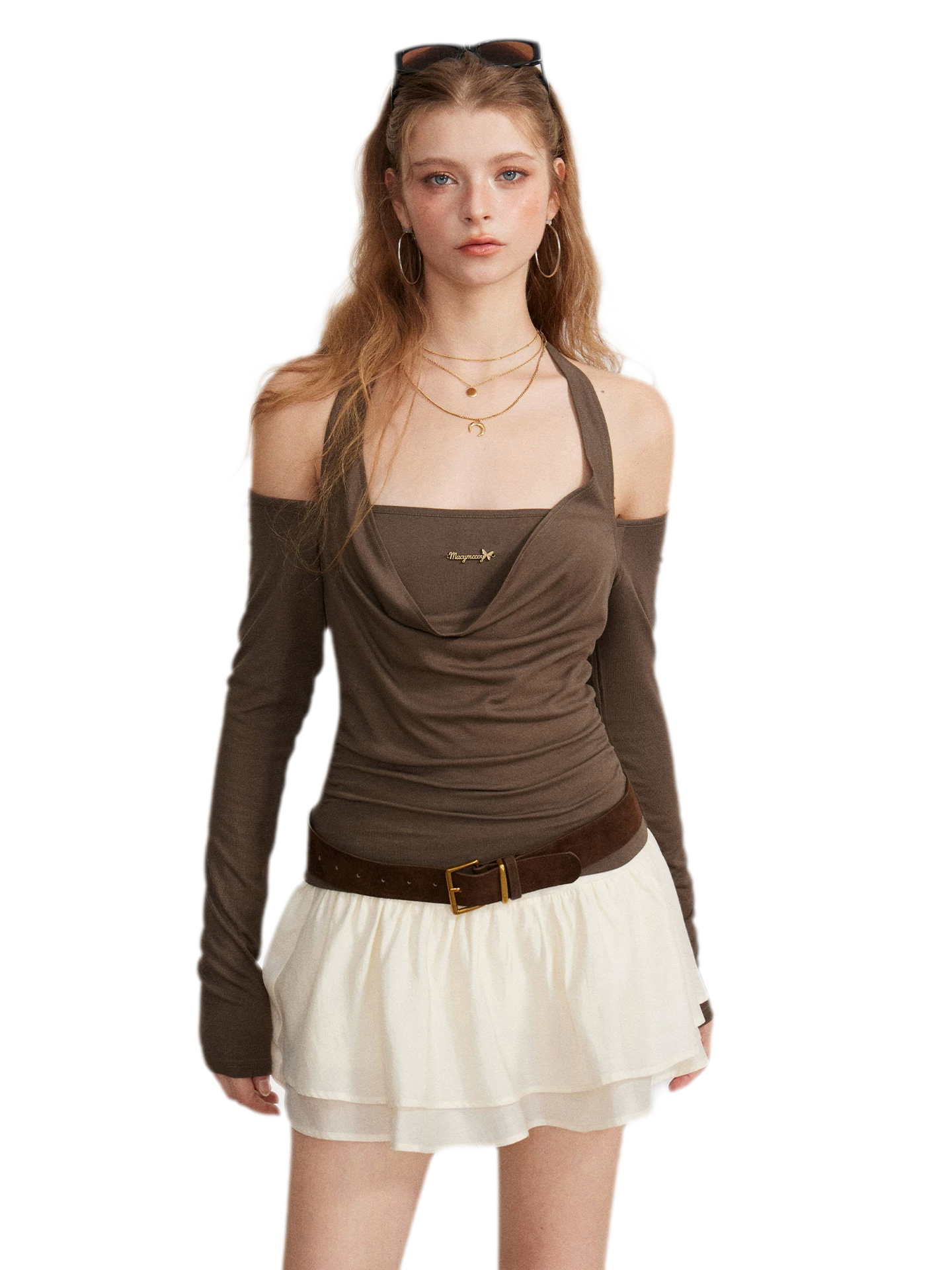 Pleated Ruffle A-Line Skirt