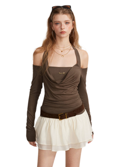Pleated Ruffle A-Line Skirt