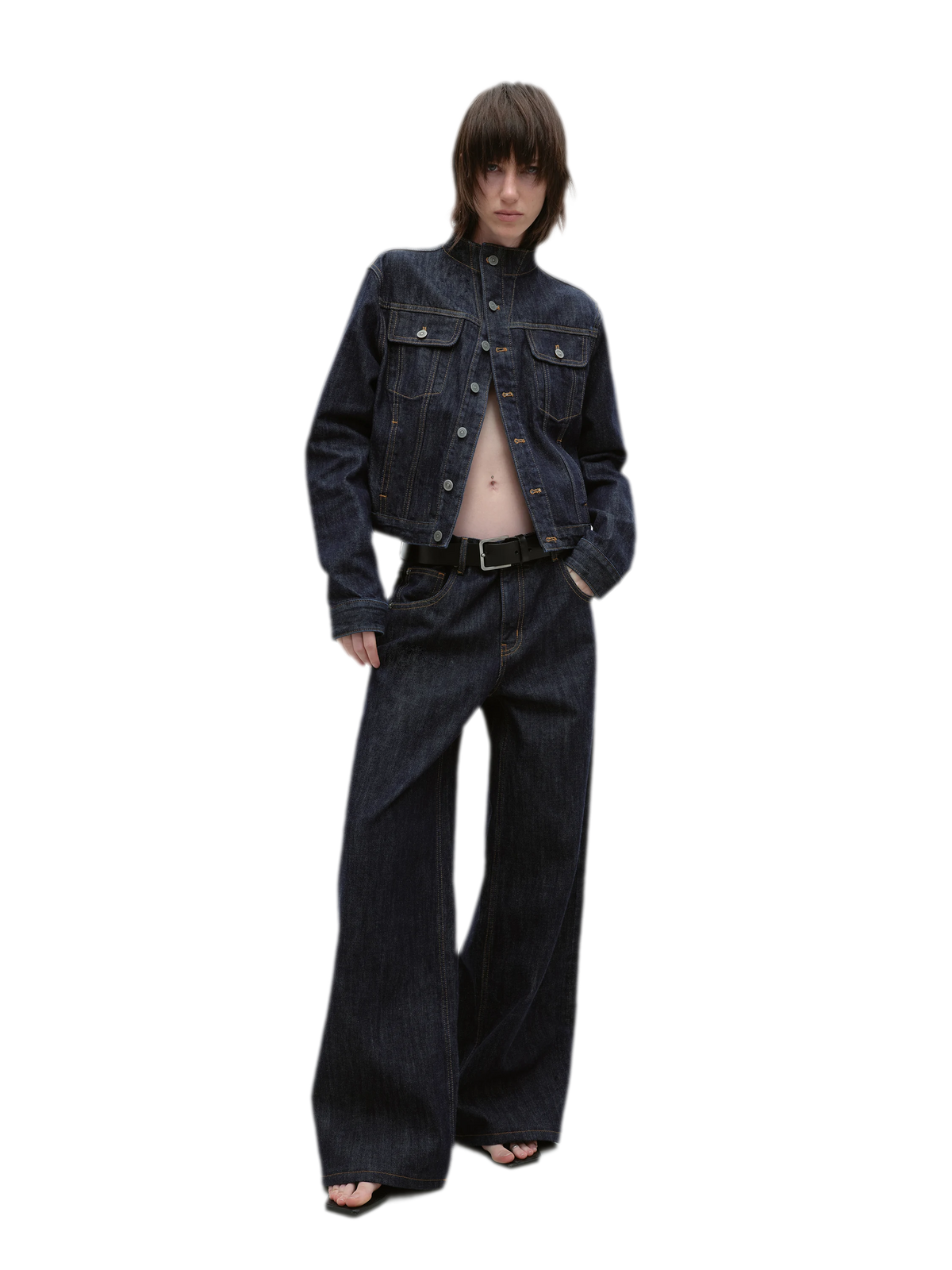 Redline Cropped Raw Denim Jacket