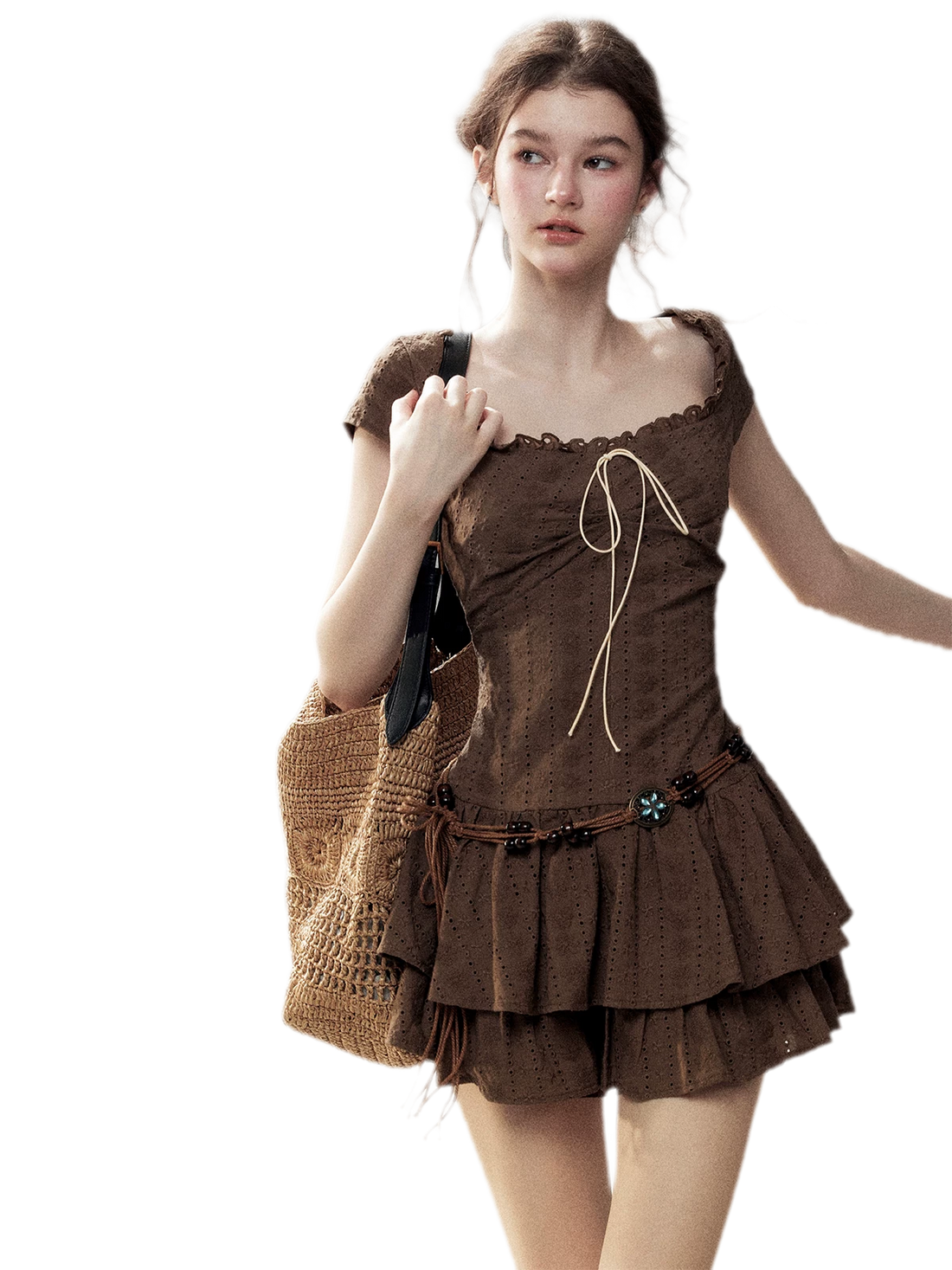 Cotton Eyelet Midi Dress