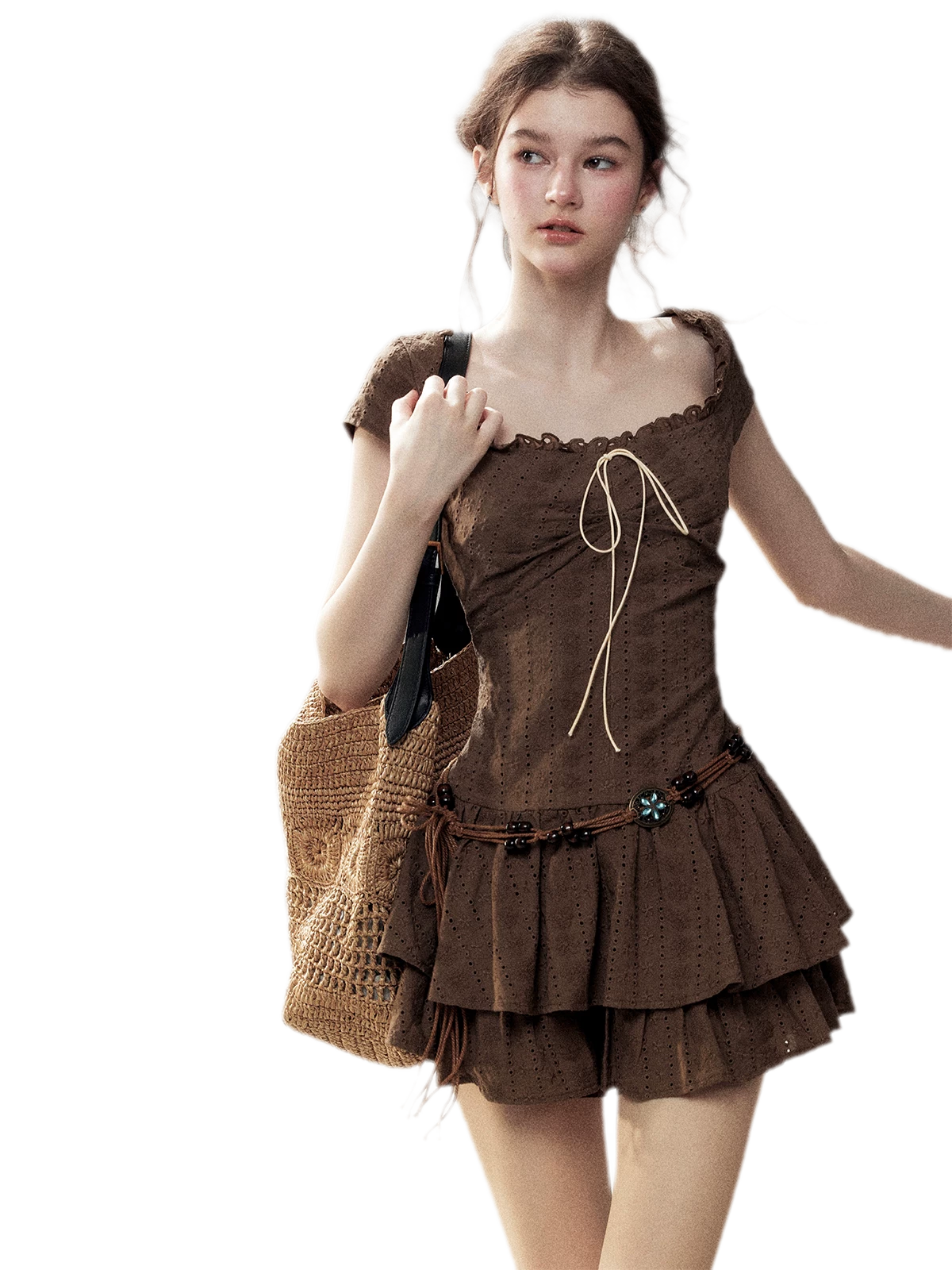 Cotton Eyelet Midi Dress