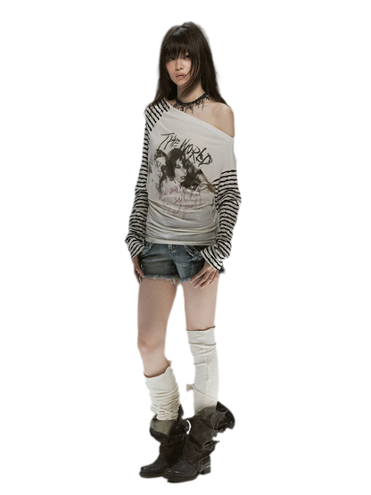 Gothic Graphic Asymmetric Tee