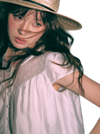 French Puff Short Blouse
