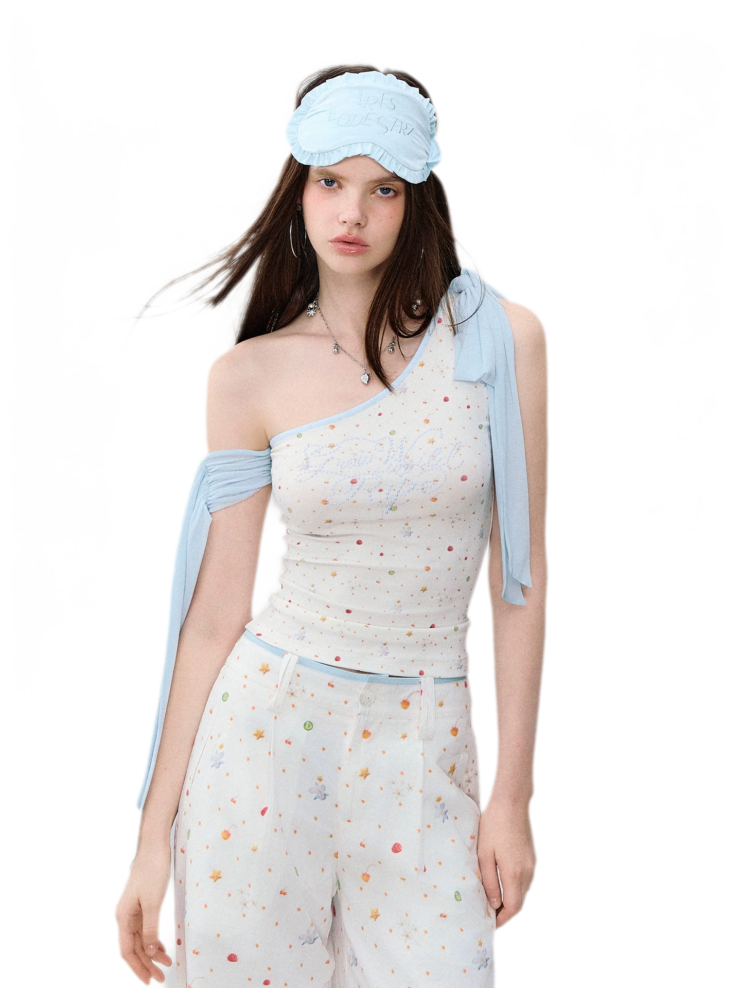 French Ruffle Embroidered Sleep Eye Mask