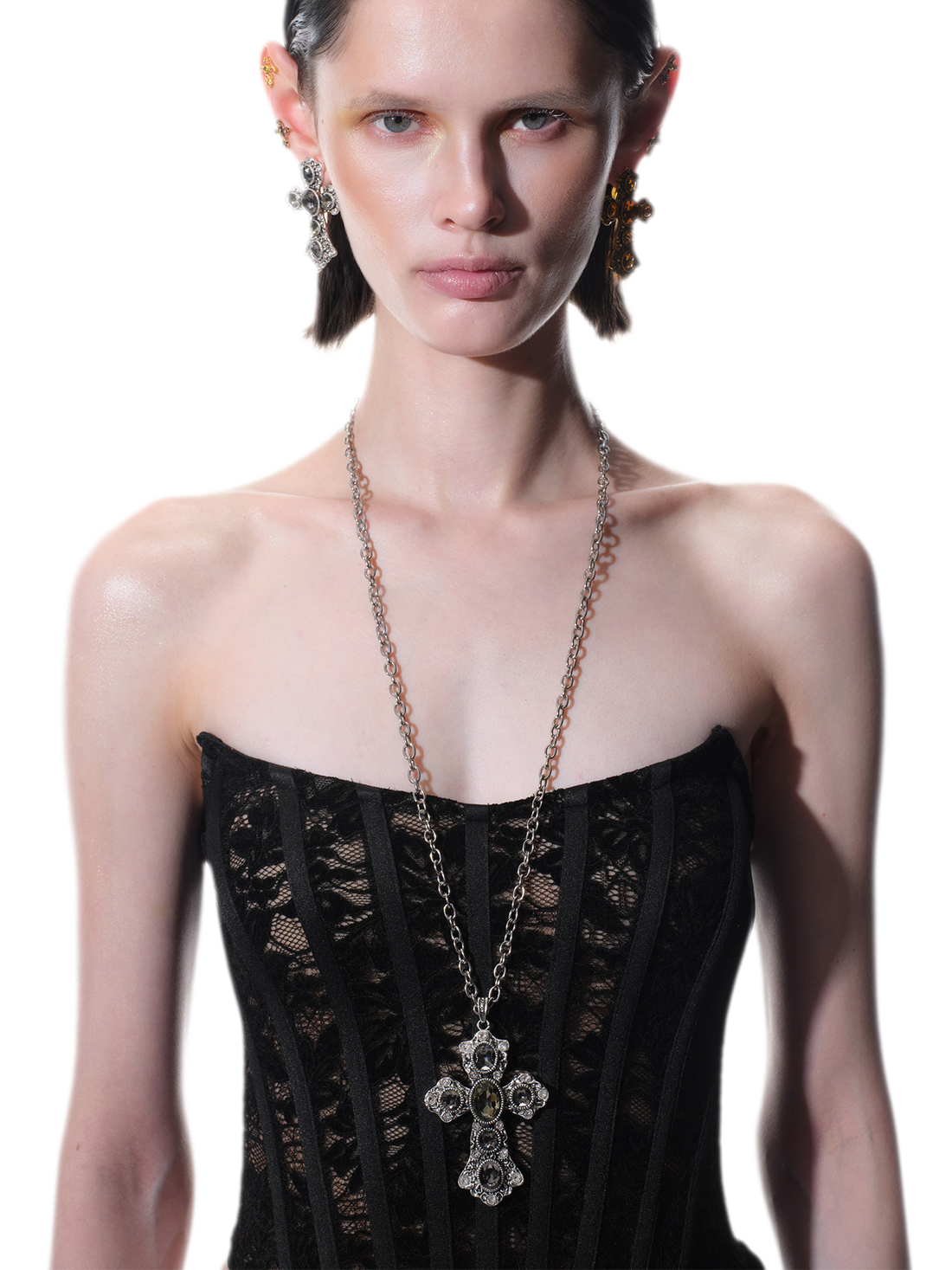 Rhinestone Cross Pendant Necklace