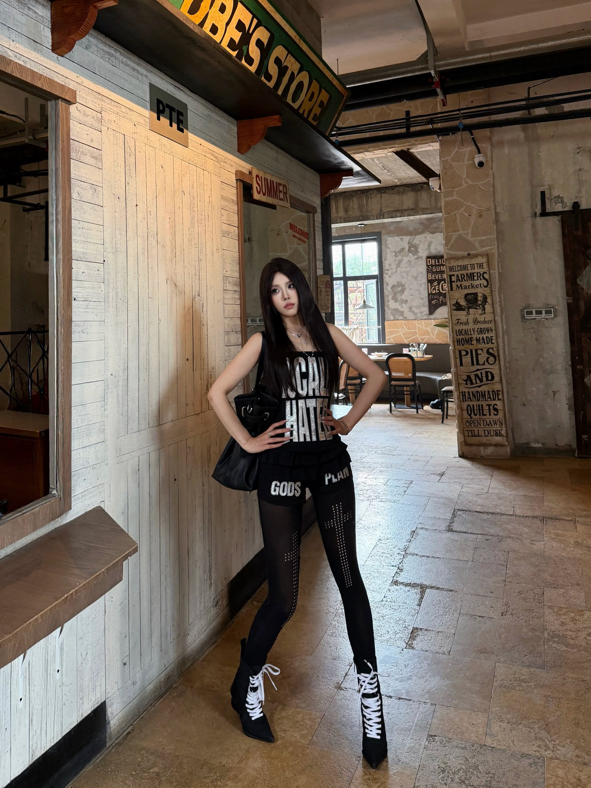 Metal Patch Strapless Tube Top
