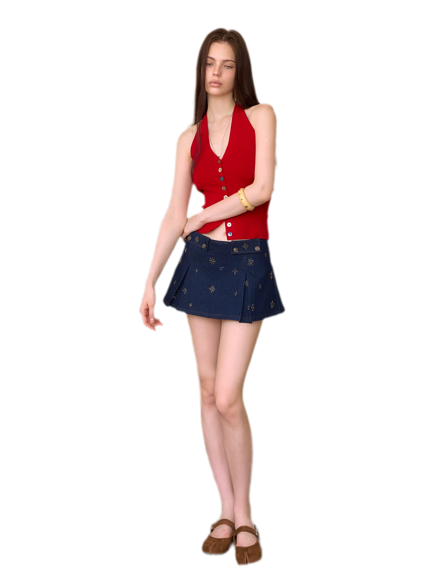 Washed Denim Mini Skirt