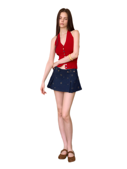 Washed Denim Mini Skirt