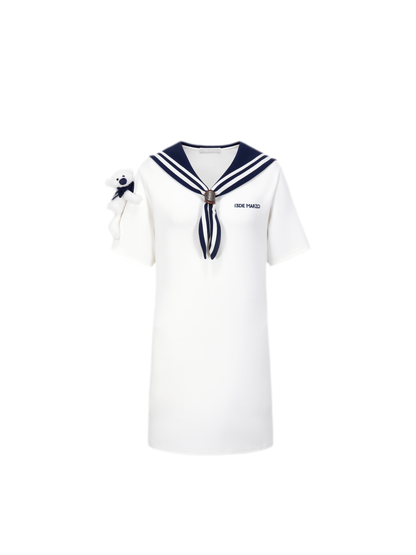 Sailor Collar T-Shirt Dress