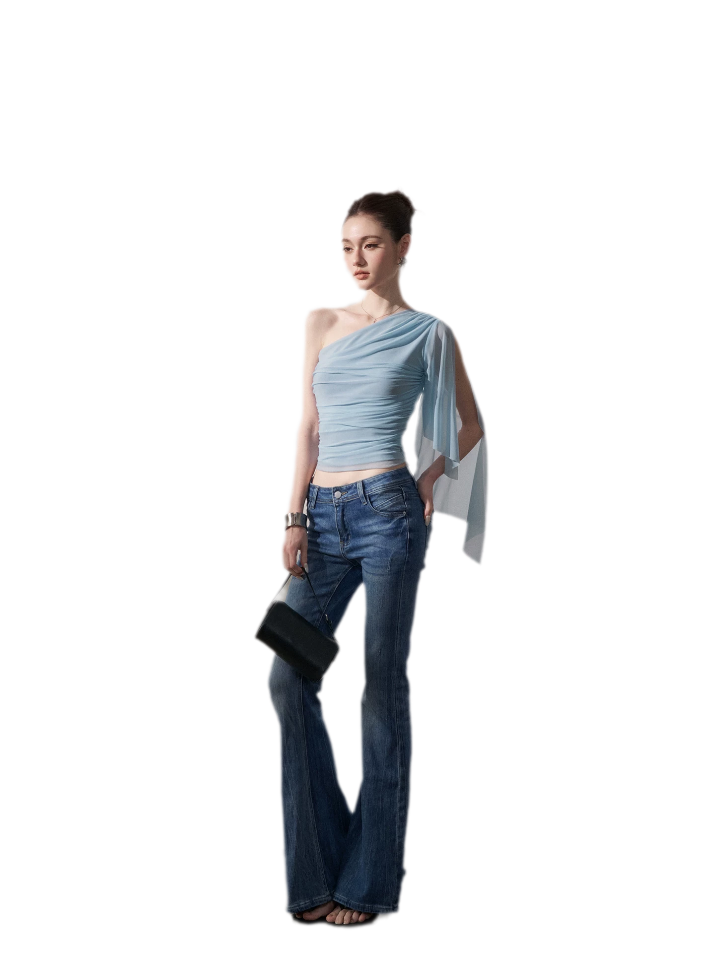 Ruched One-Shoulder Top