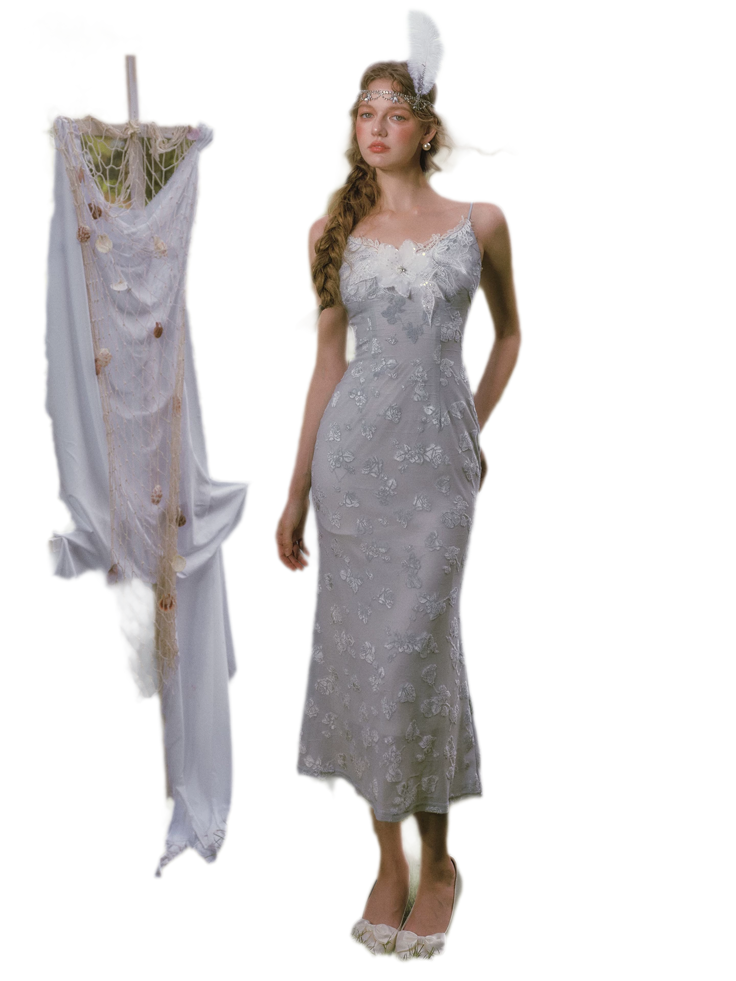 Burnout Velvet Fishtail Dress