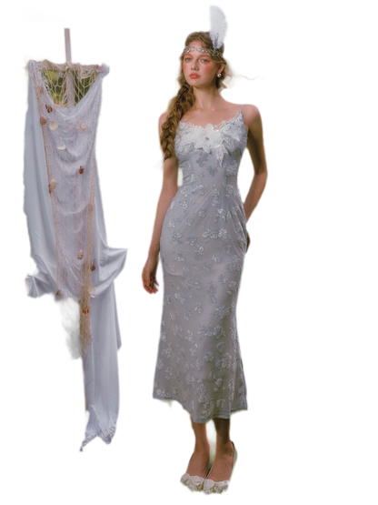 Burnout Velvet Fishtail Dress