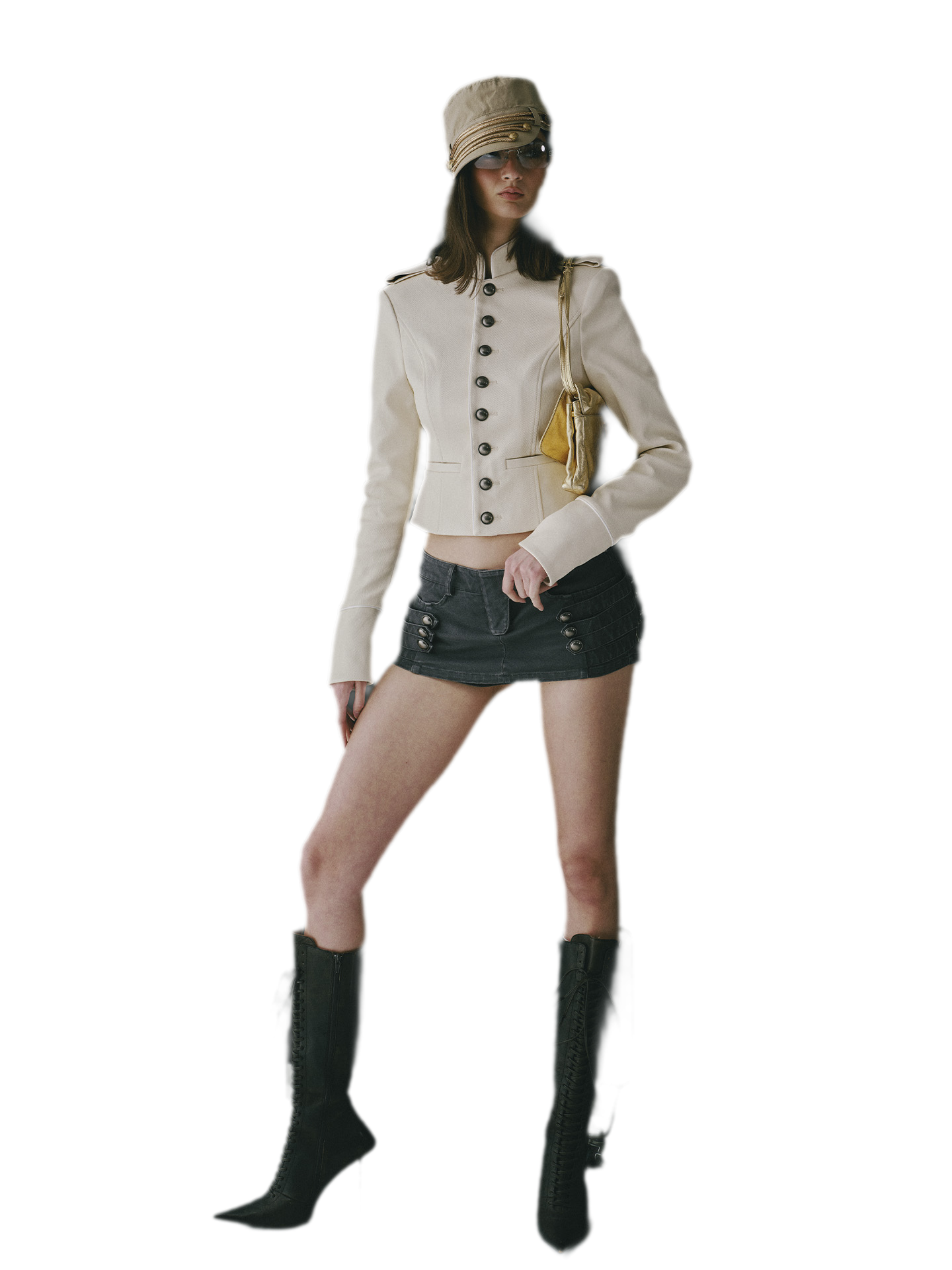 Coated Fitted Cropped Jacket