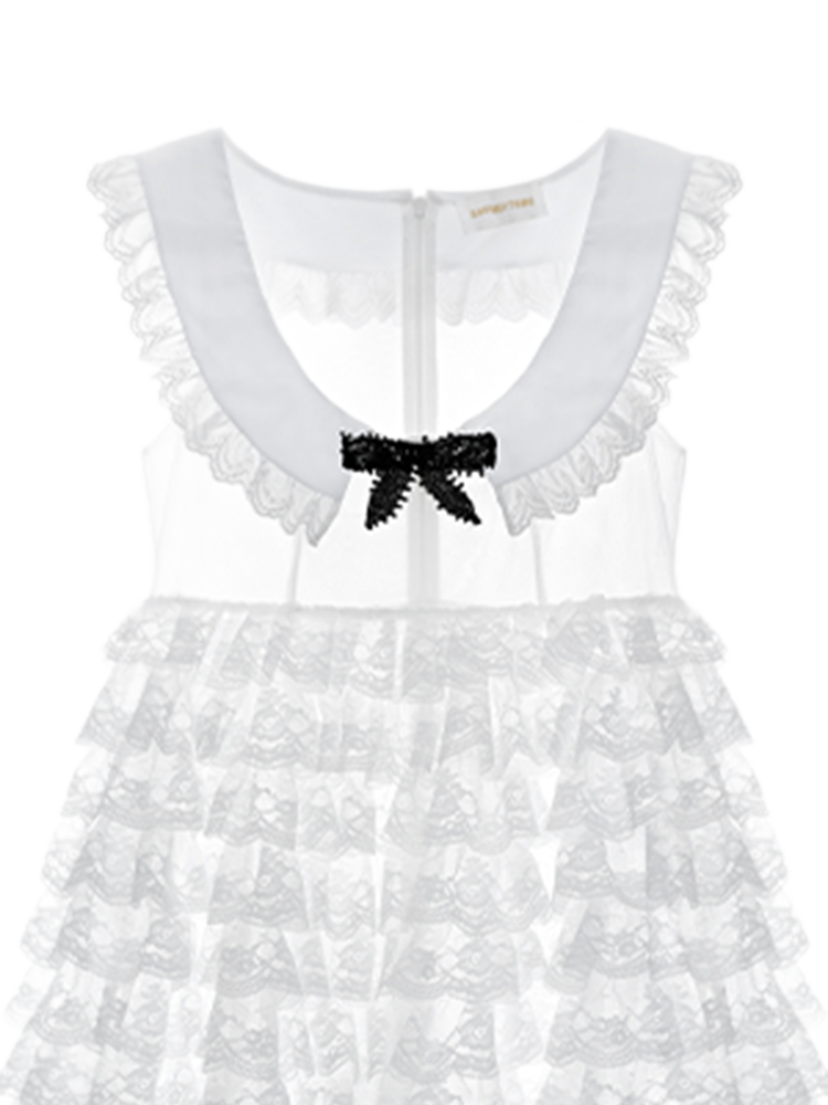 High-Waisted A-Line Lace Dress
