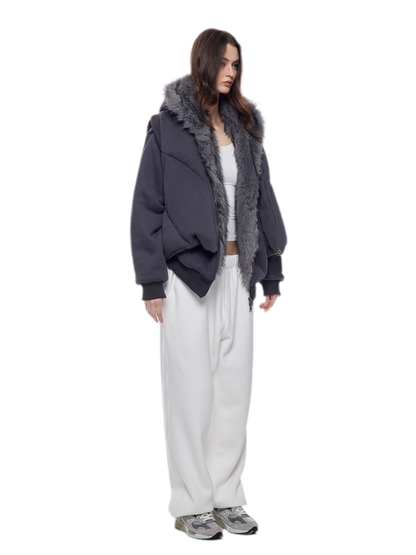 Fur Trim Hooded Vest