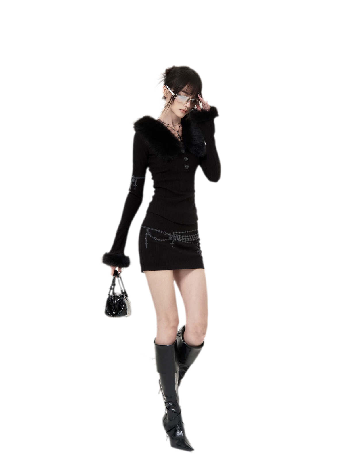 Gothic-Strick-Zweiteiler
