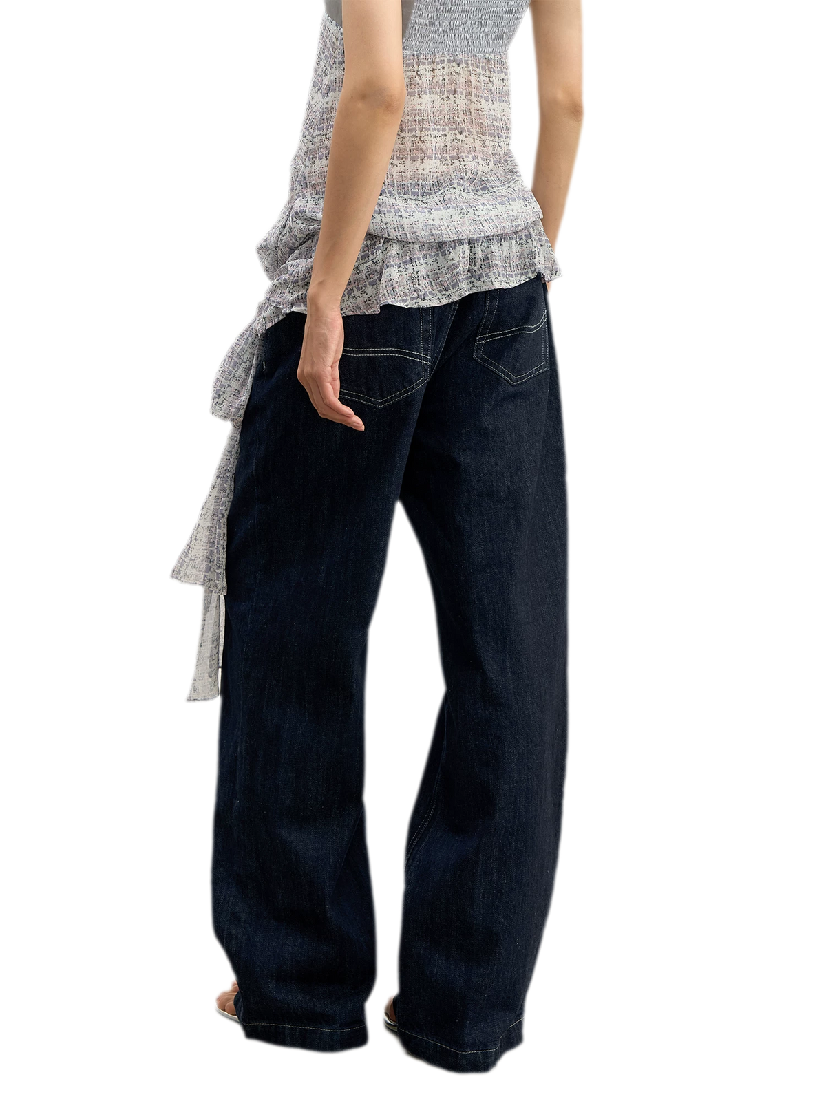 Washed Contrast Stitch Jeans