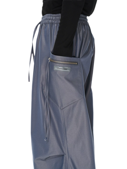 Sculptural Pleated Wide-Leg Trousers