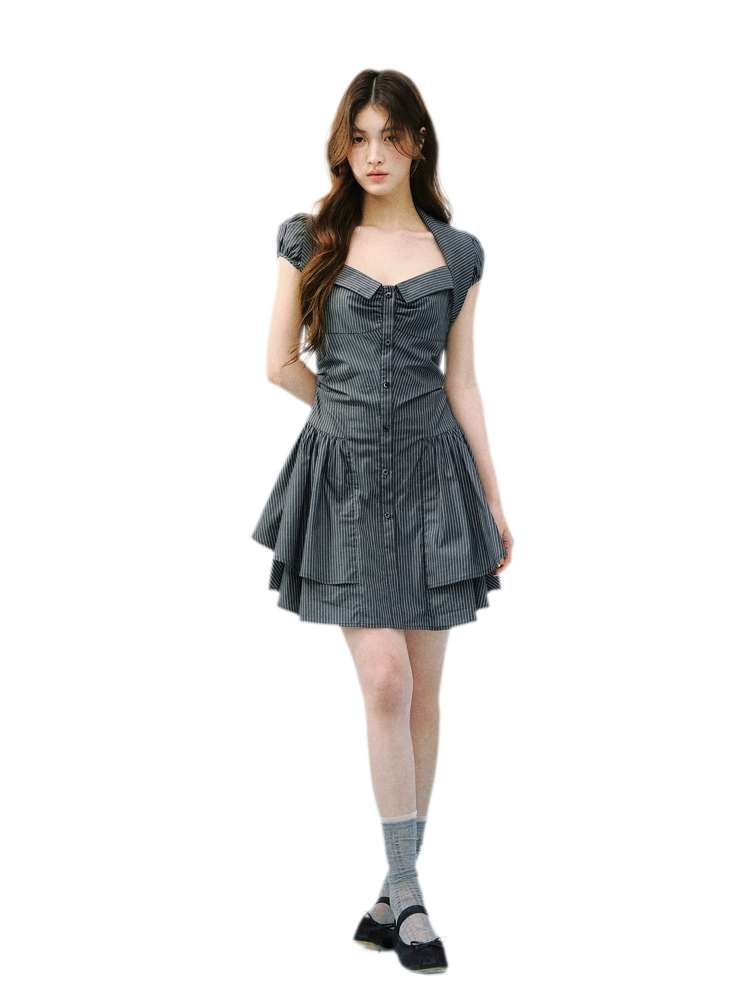 Vintage Striped Shirt Dress