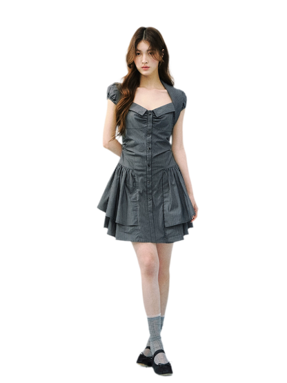 Vintage Striped Shirt Dress