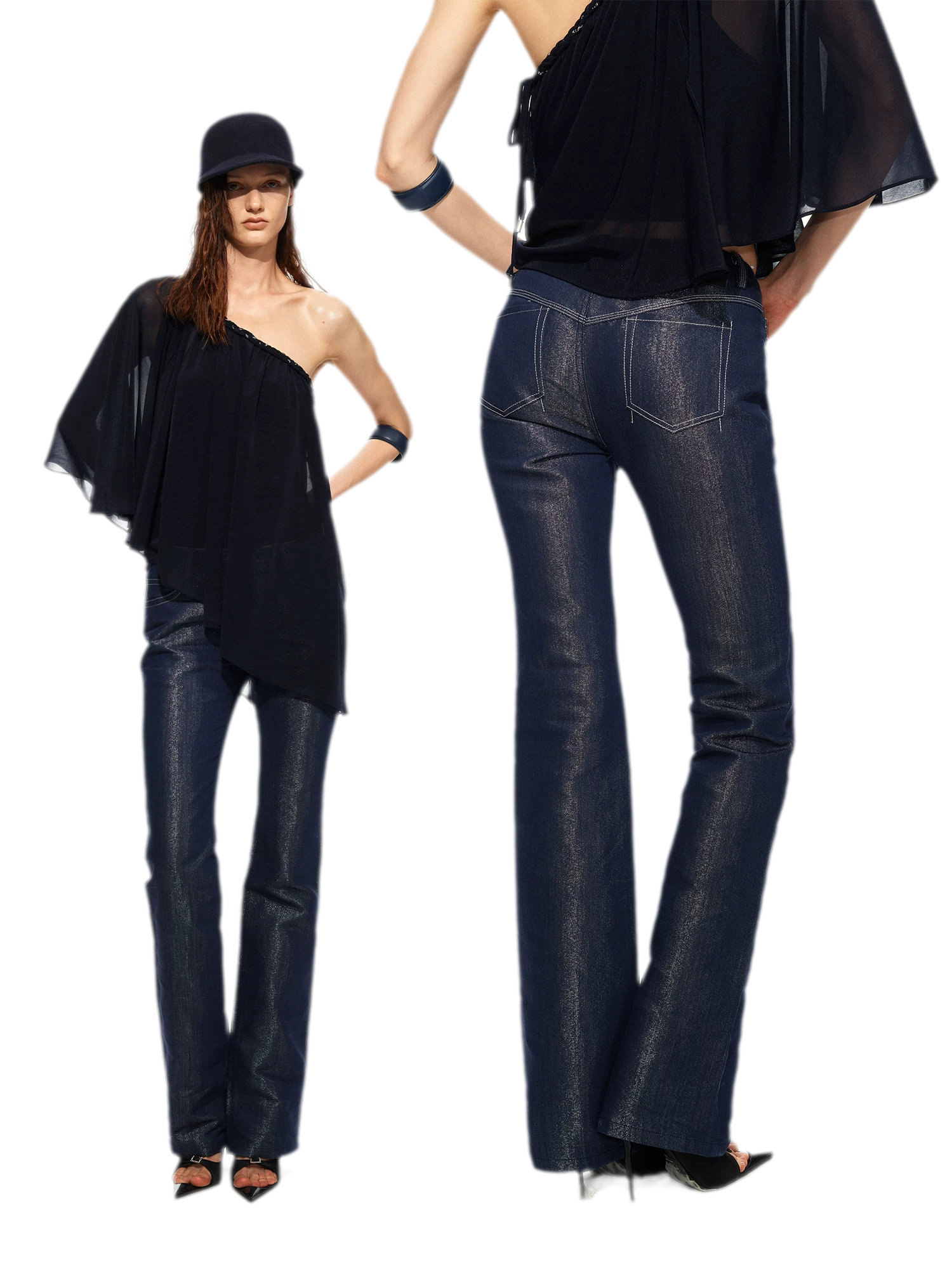 Pearl Sheen Flare Jeans