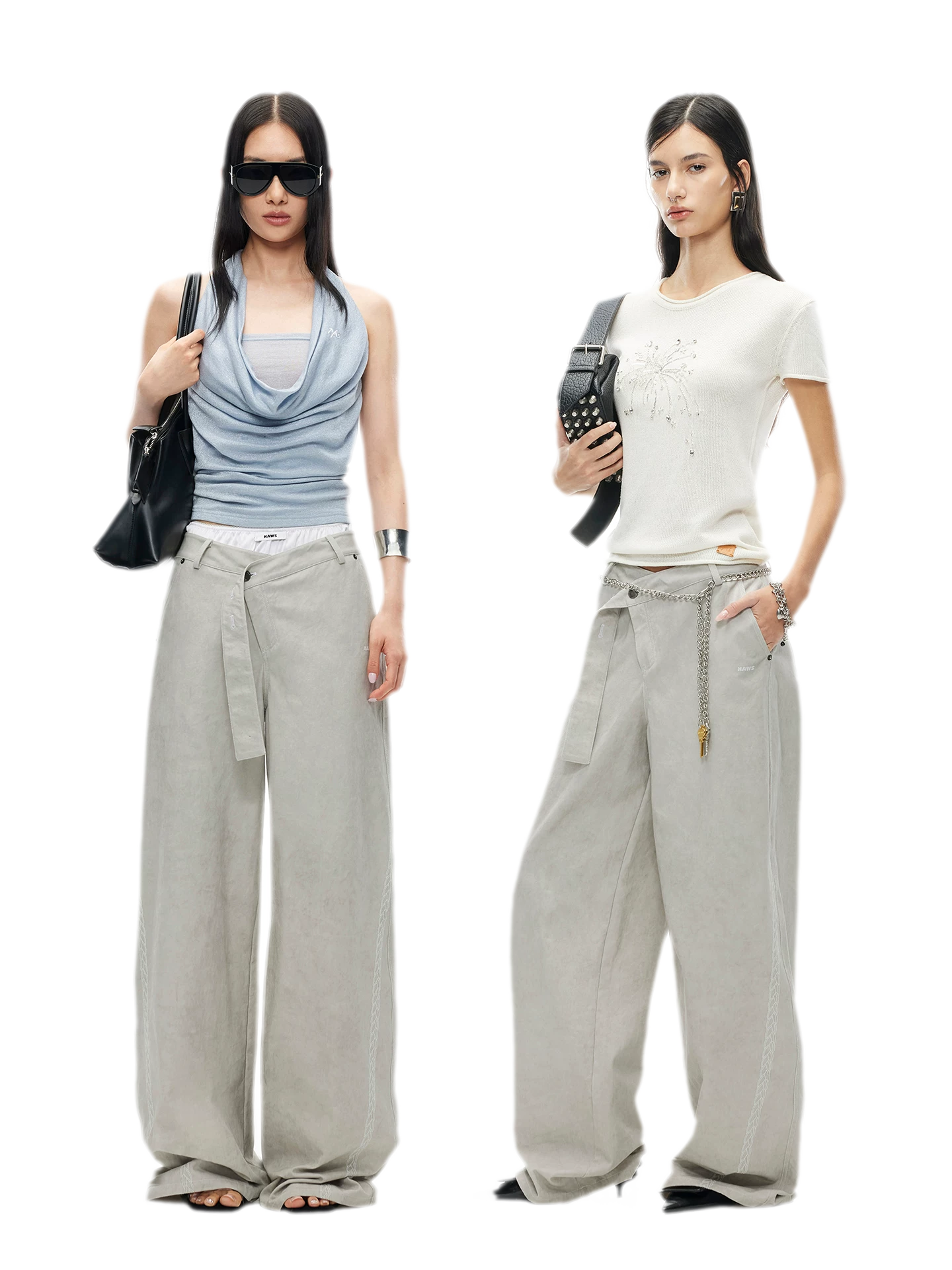 Wheat Ear Wide-Leg Casual Pants