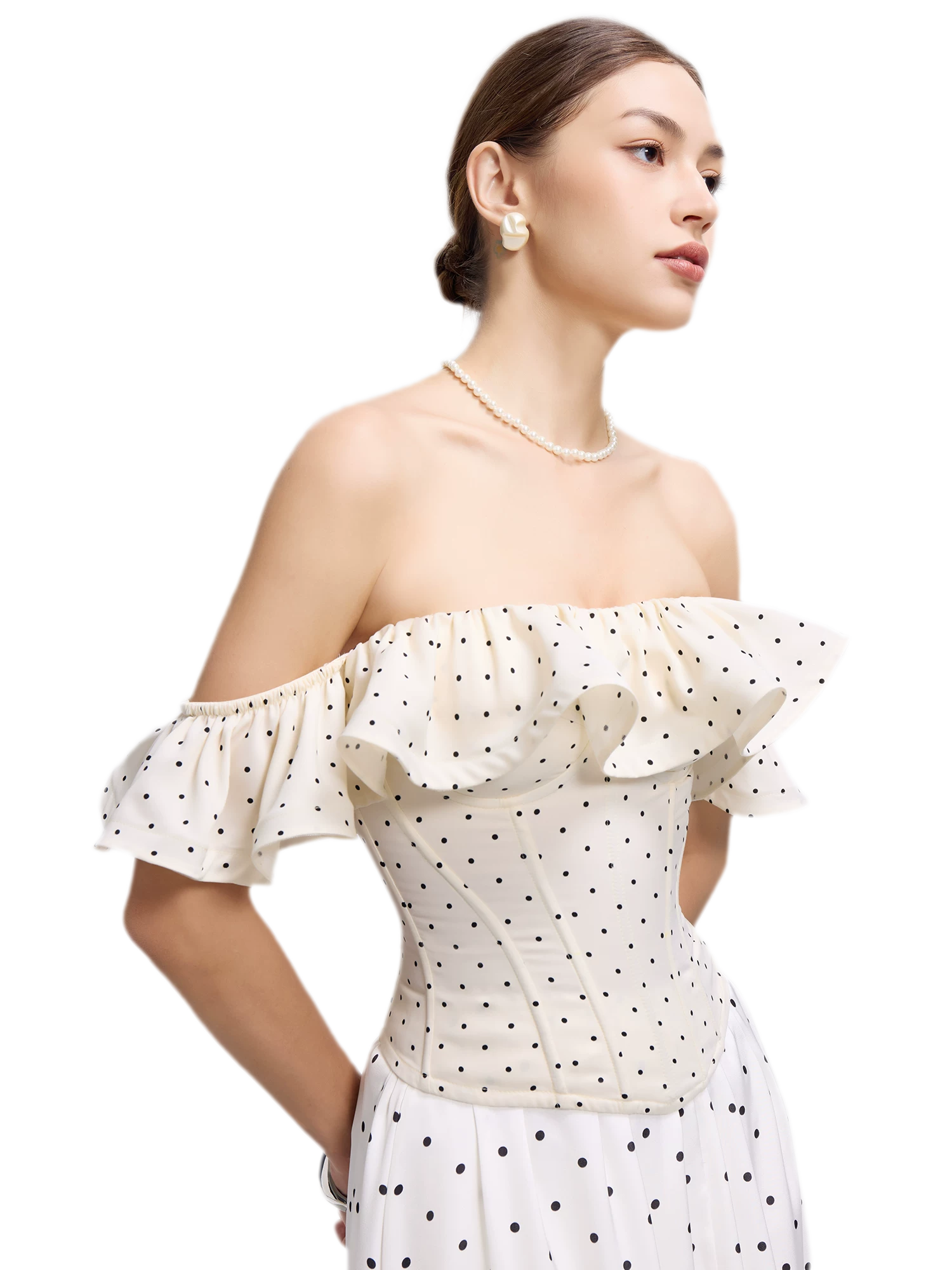 Polka Dot Ruffle Corset