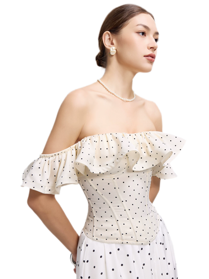 Polka Dot Ruffle Corset