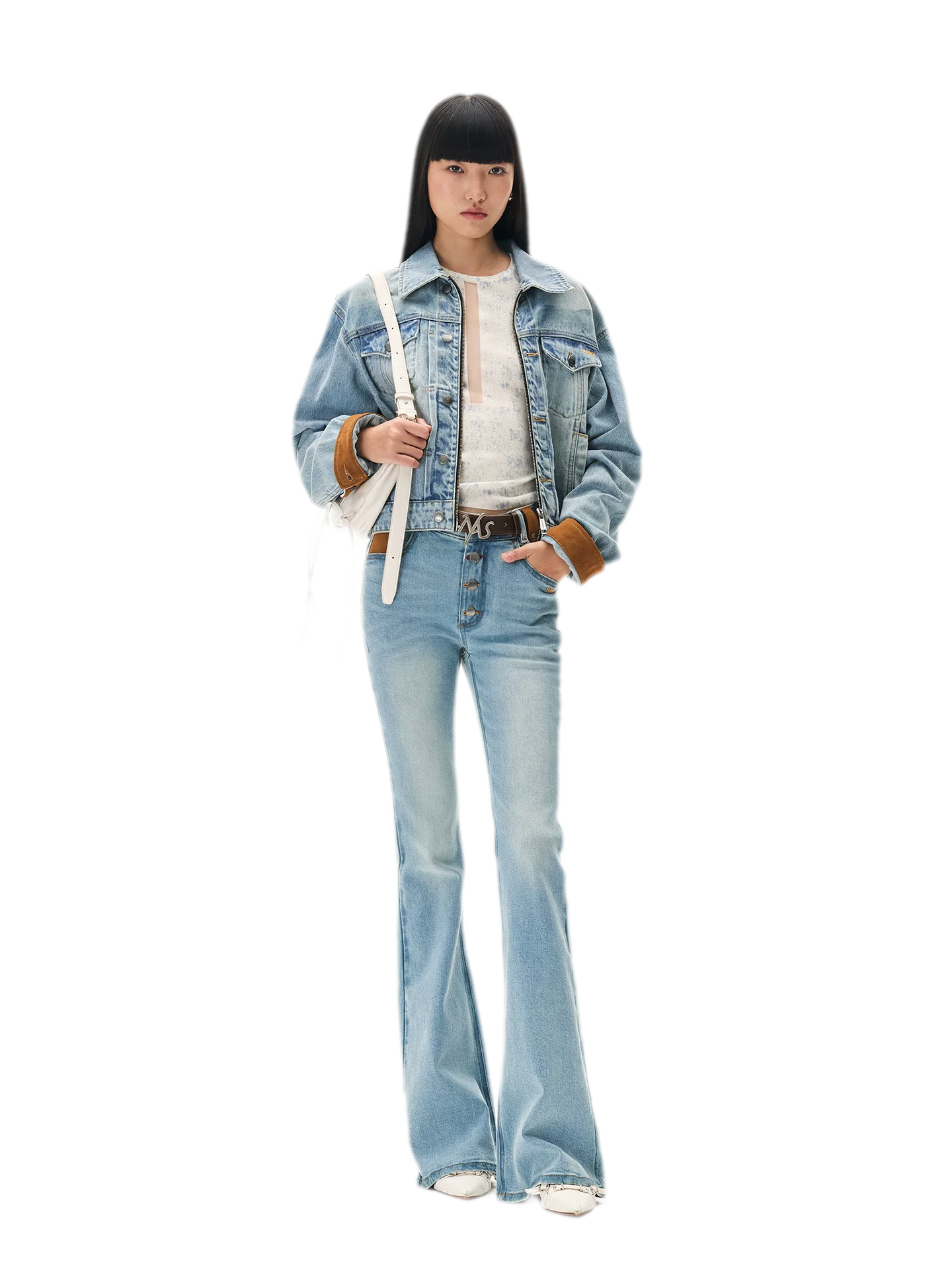 Fine-Gauge Printed Slim Knit Top