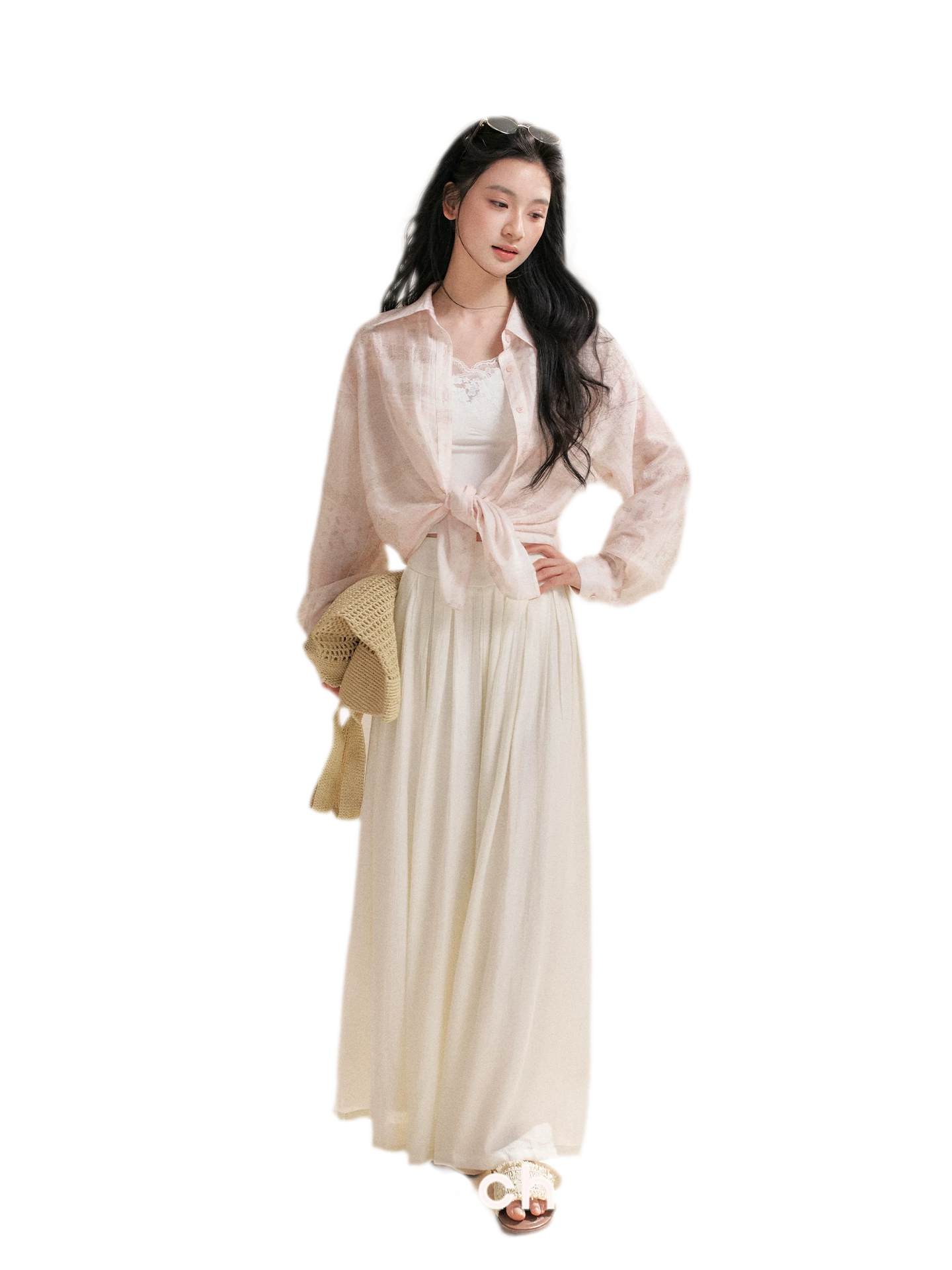Pleated Wide-Leg Pants