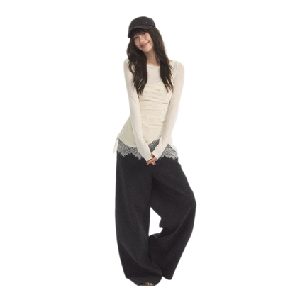 시어 루칭 레이스 레이어드 탑
