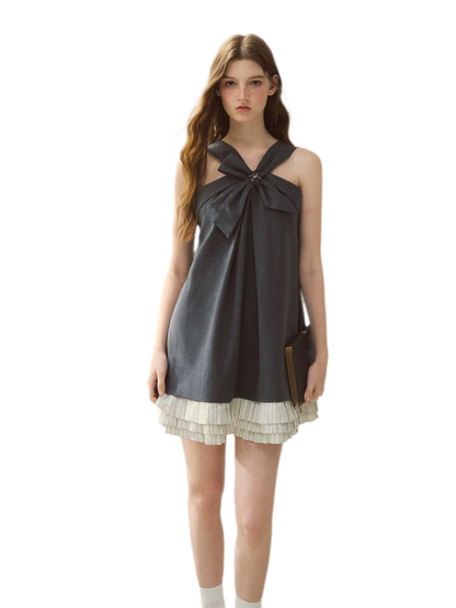 Halter Bow A-Line Dress
