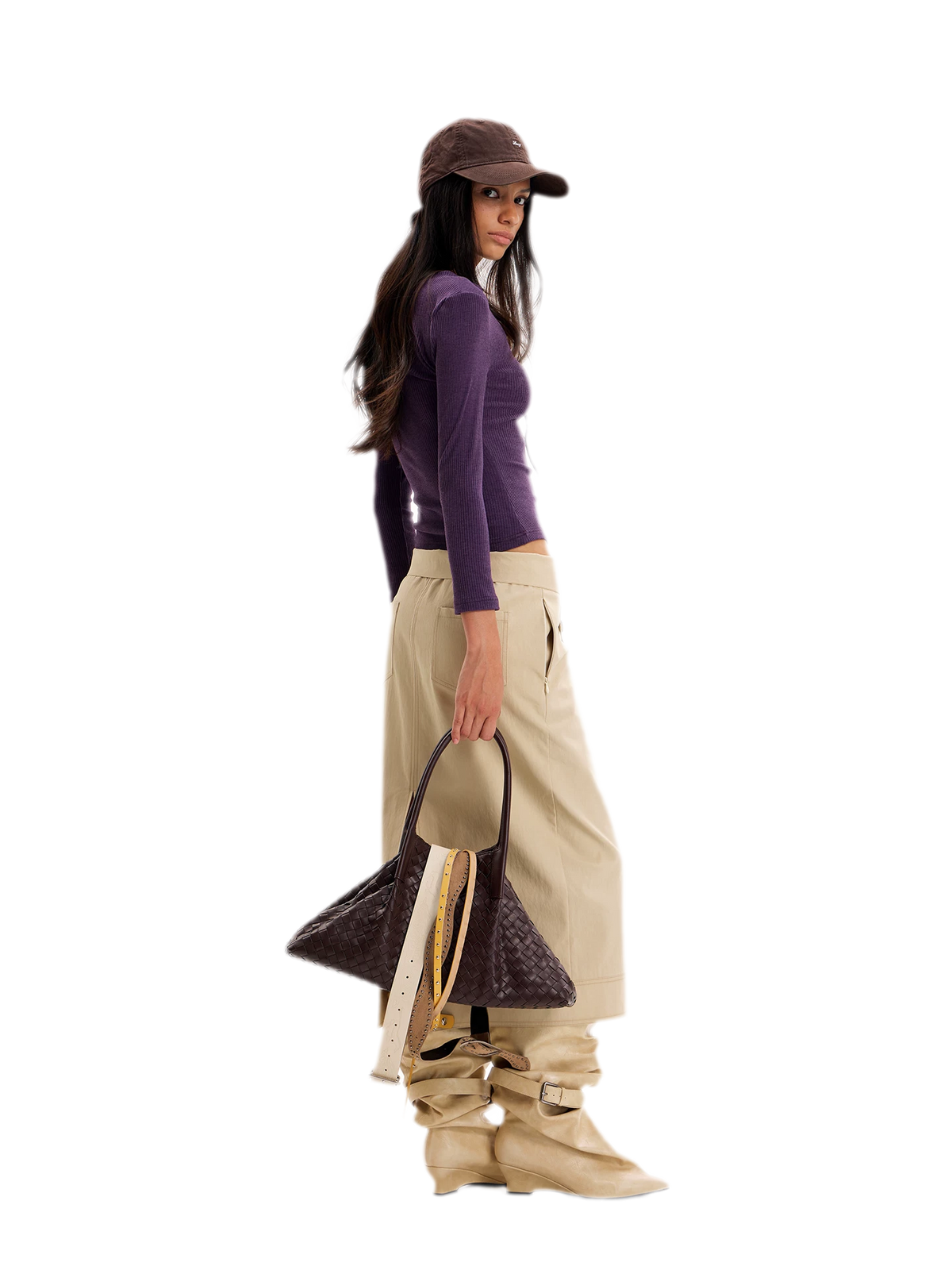 Ribbed Fitted Top Skirt Set