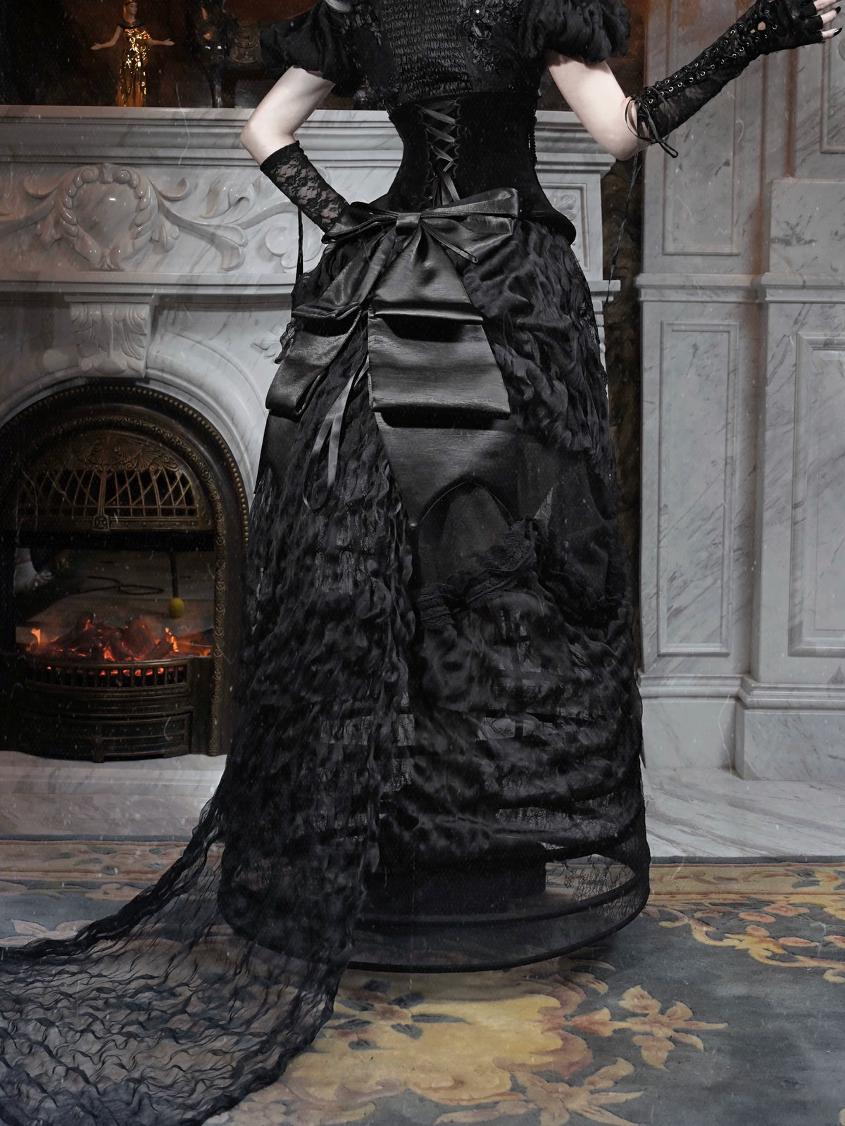 Gothic Bustle Train Skirt