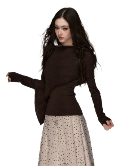 Stretch Shawl Cape Sweater