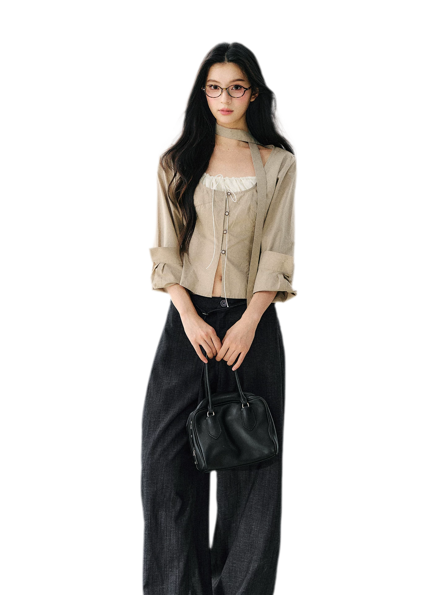 Halter Scarf Shirt Blouse
