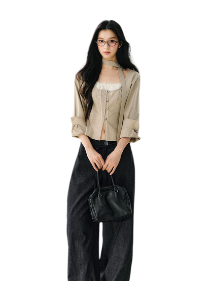 Halter Scarf Shirt Blouse