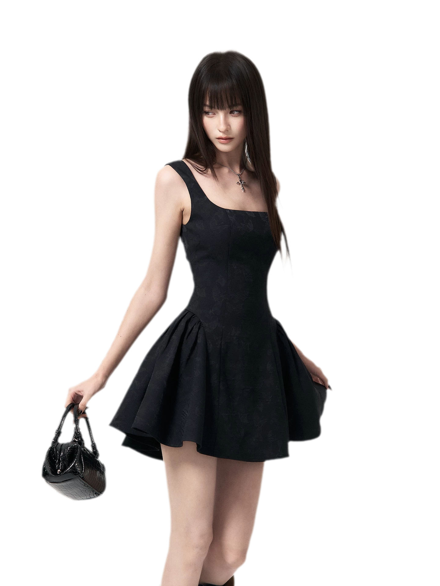 Jacquard Puff Mini Dress