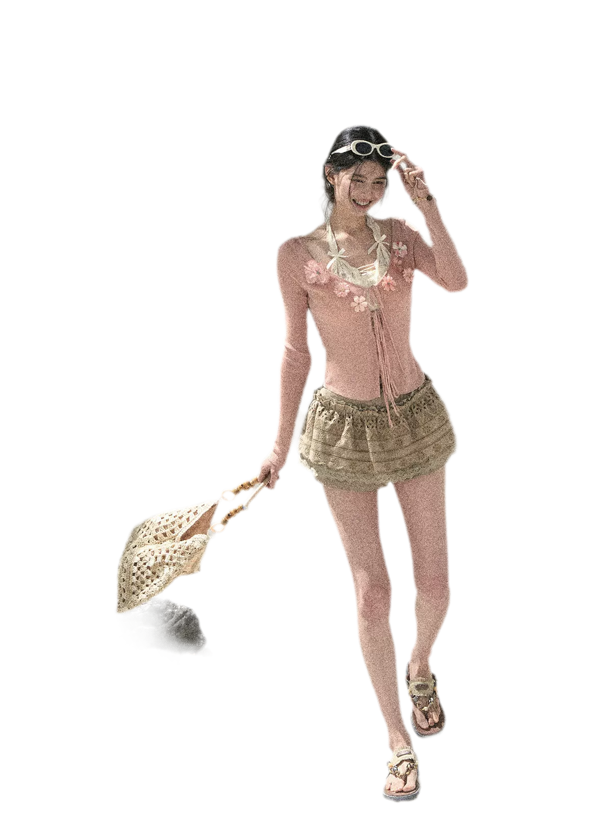 "Private Petals" French-style Sun Protection Cardigan
