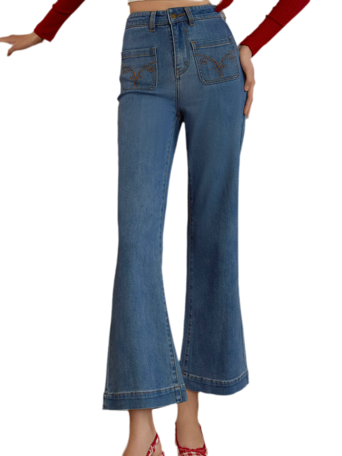 High-Waist Flared Jeans