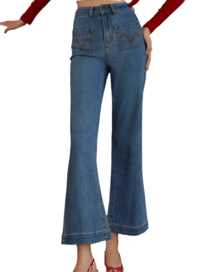High-Waist Flared Jeans