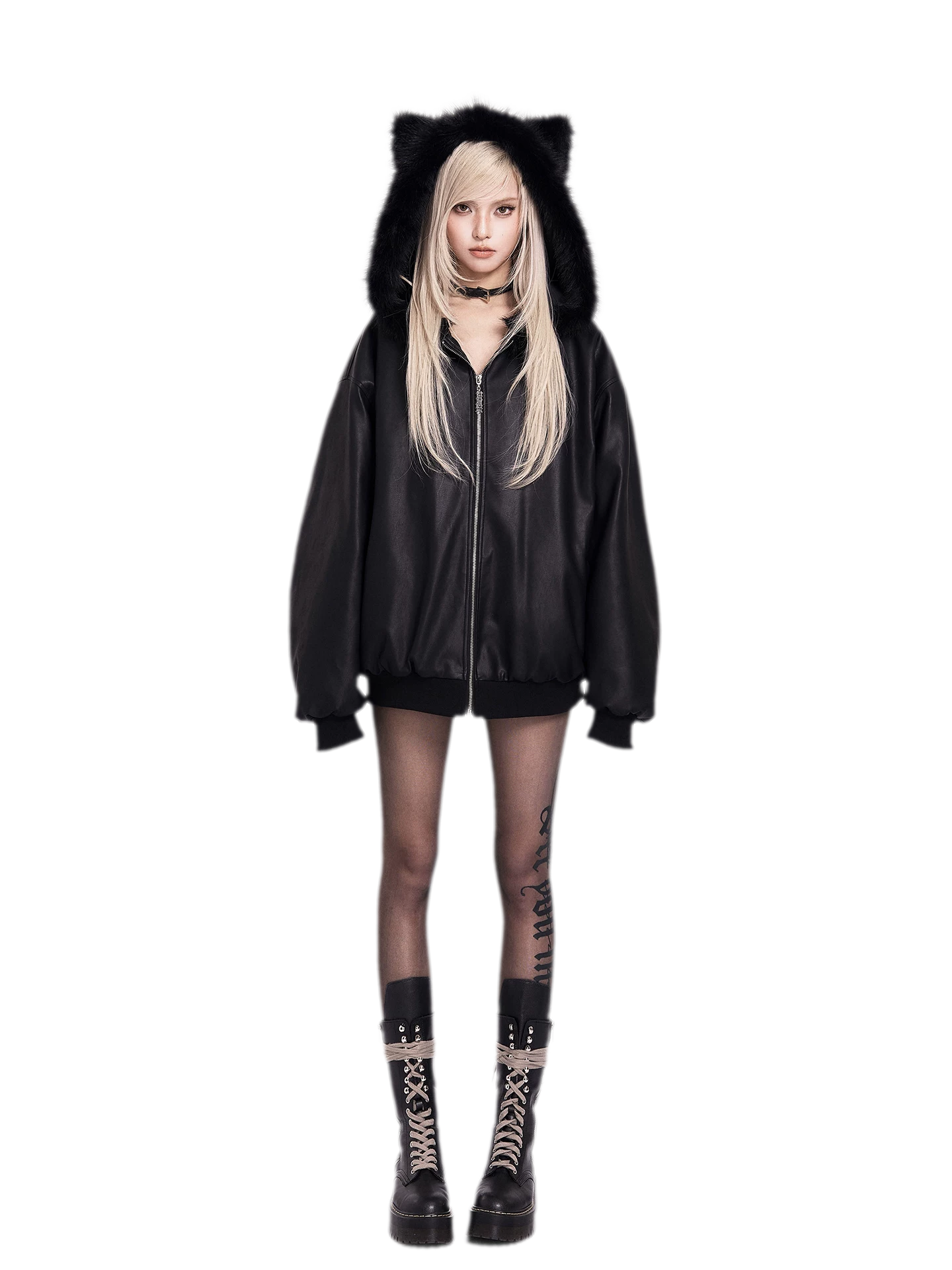 Gothic Letter Black Tights