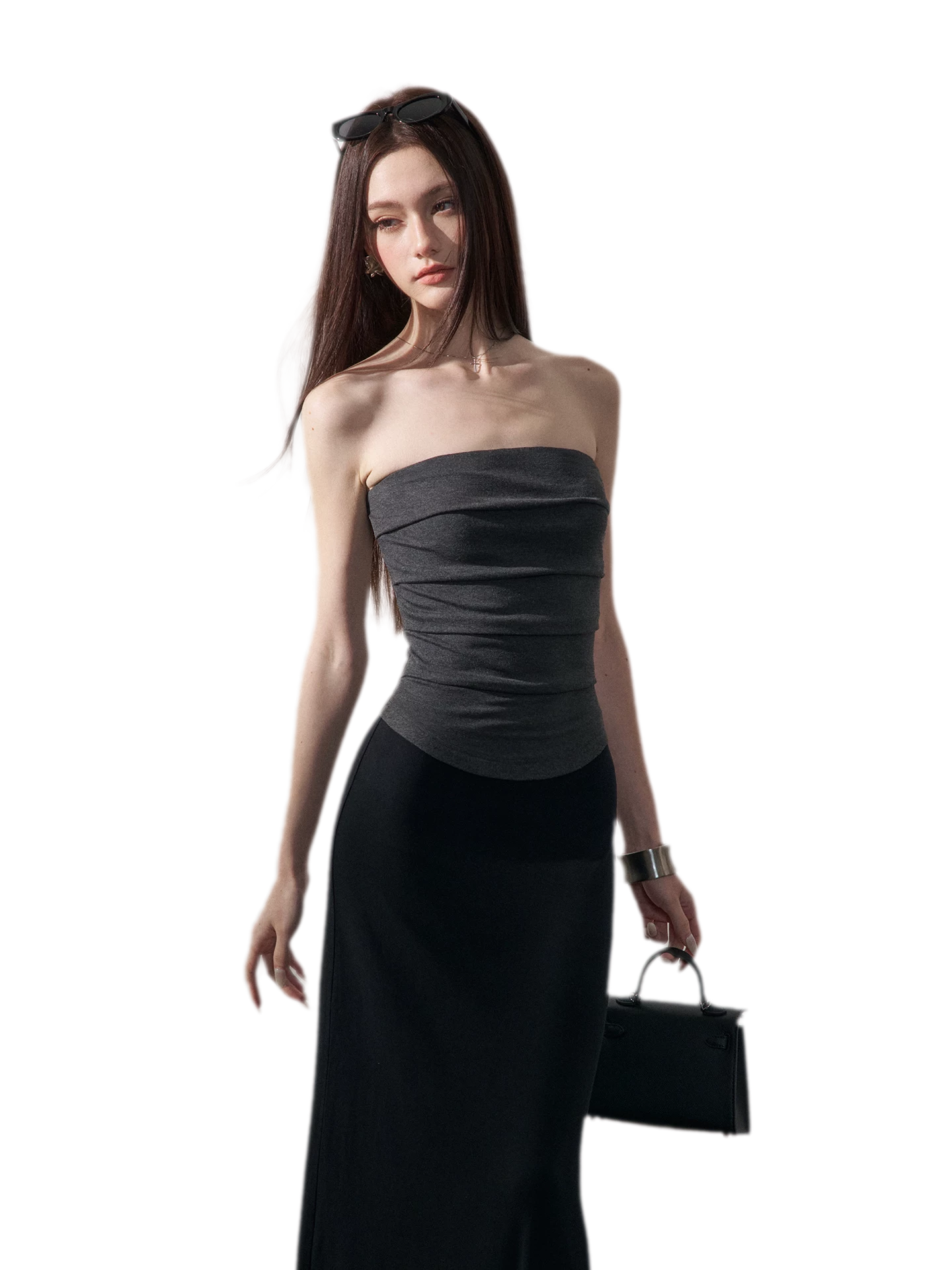 Colorblock Pleated Knit Dress