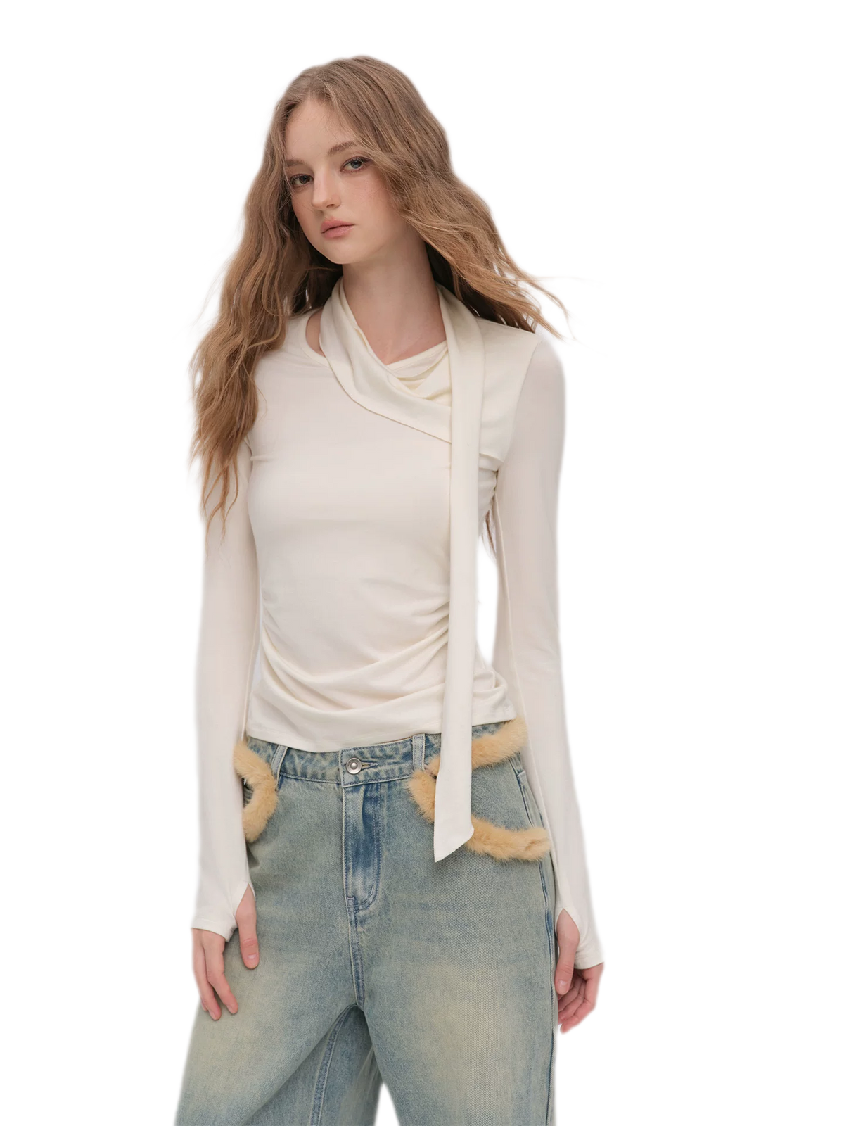 Draped Halter Ruched Top