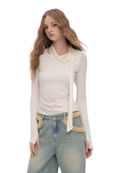 Draped Halter Ruched Top