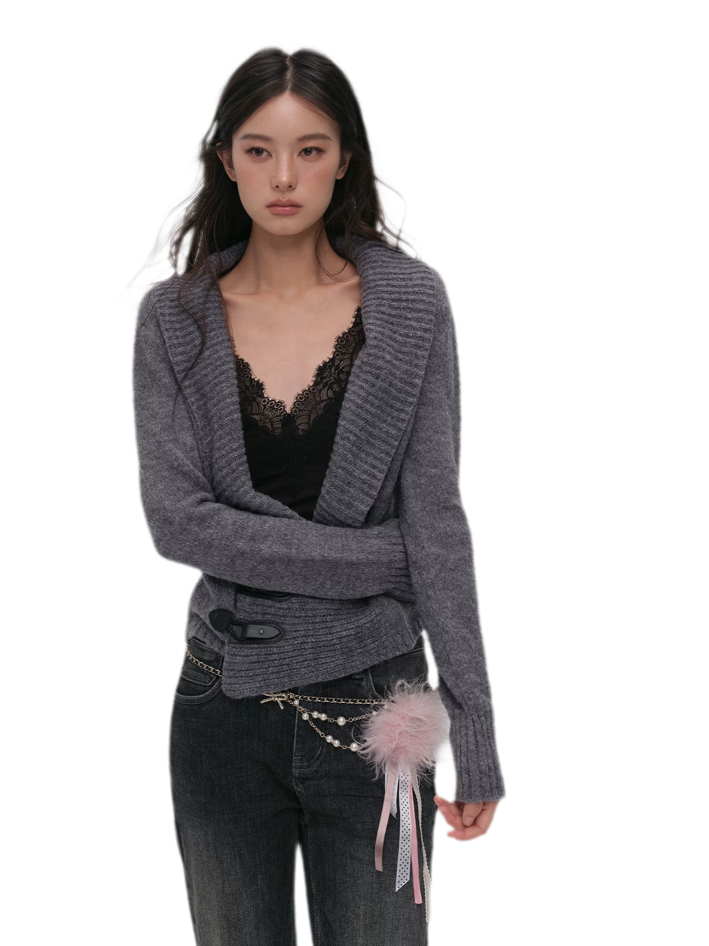 Wool Blend Shawl Cardigan