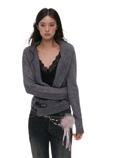 Wool Blend Shawl Cardigan