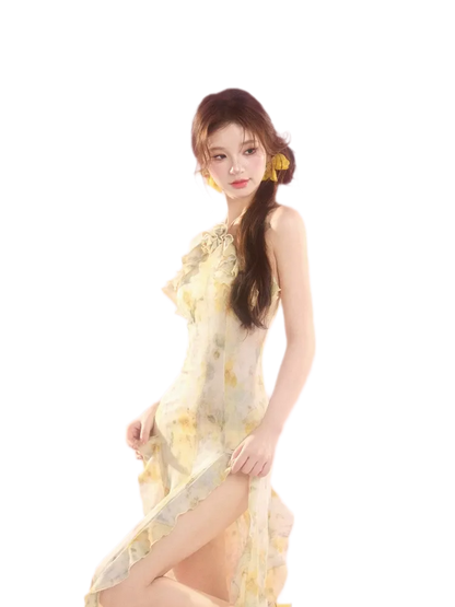 Sunlit Ruffle Swim Dress