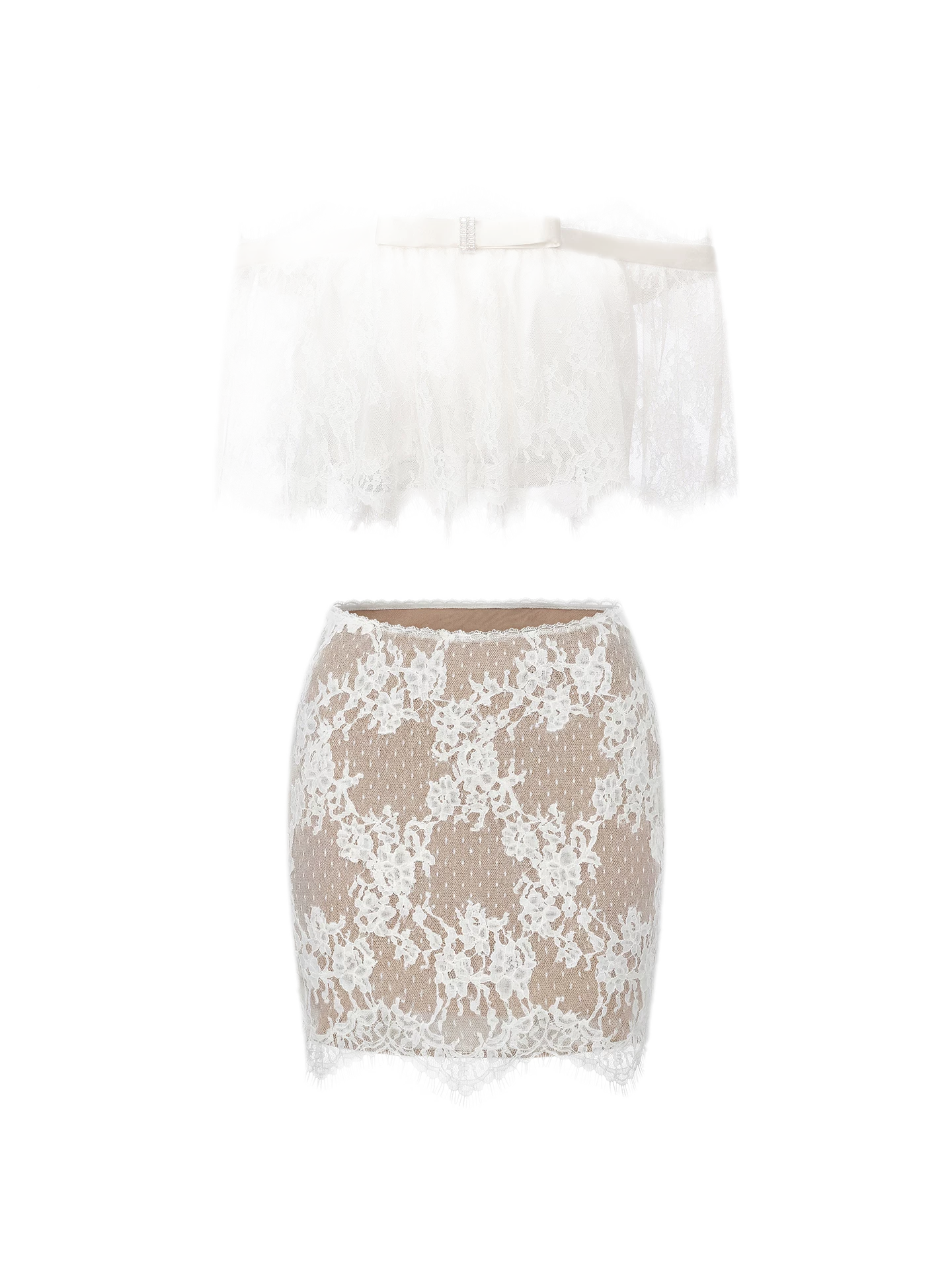 Lace Off-Shoulder Set